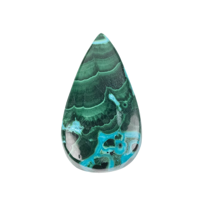 Chryscocolla + Malachite Cabochon 26.25 ct 27x15mm - InnerVision Crystals