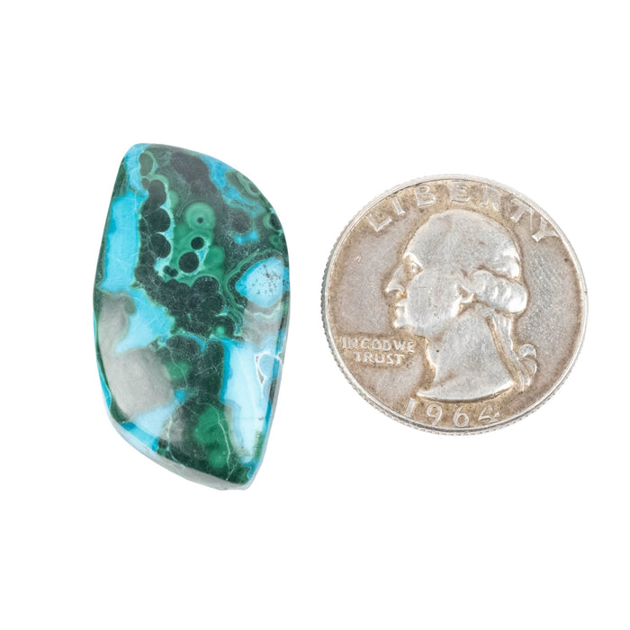 Chryscocolla + Malachite Cabochon 28.35 ct 32x18mm - InnerVision Crystals