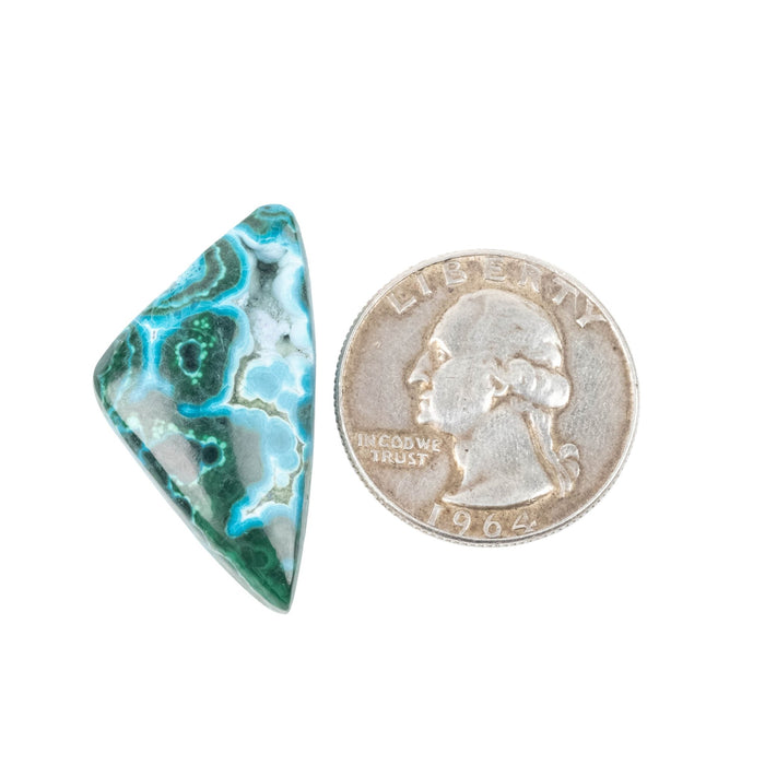 Chryscocolla + Malachite Cabochon 28.50 ct 32x17mm - InnerVision Crystals