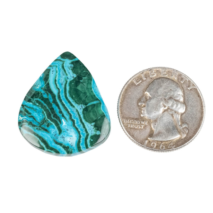 Chryscocolla + Malachite Cabochon 31.95 ct 29x25mm - InnerVision Crystals