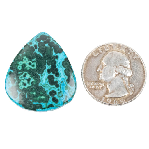 Chryscocolla + Malachite Cabochon 34.90 ct 30x26mm - InnerVision Crystals