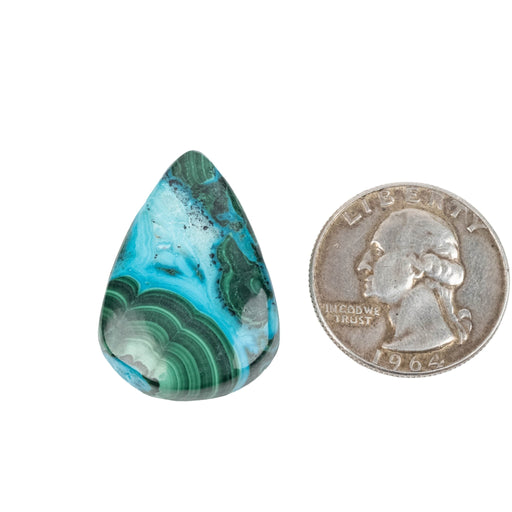 Chryscocolla + Malachite Cabochon 37.35 ct 30x21mm - InnerVision Crystals