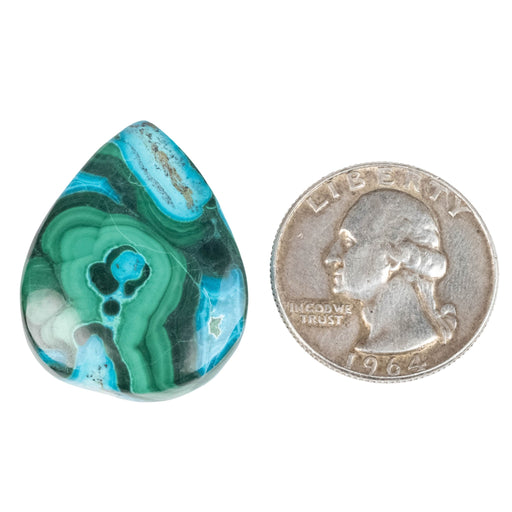 Chryscocolla + Malachite Cabochon 38.90 ct 30x24mm - InnerVision Crystals