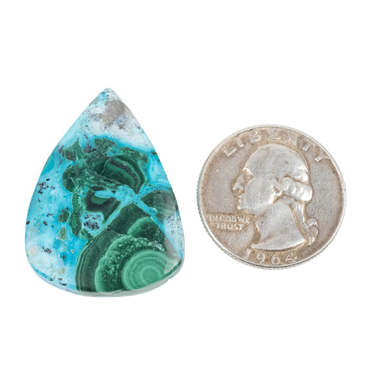 Chryscocolla + Malachite Cabochon 44.85 ct 34x25mm - InnerVision Crystals