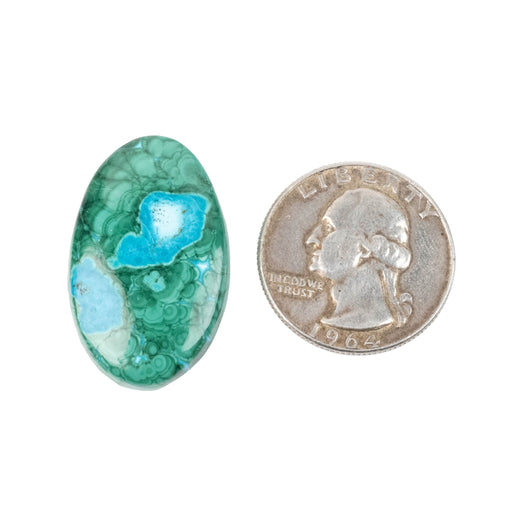 Chryscocolla + Malachite Cabochon 47.15 ct 31x19mm - InnerVision Crystals