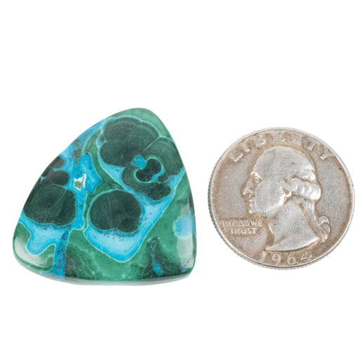 Chryscocolla + Malachite Cabochon 49.55 ct 33x29mm - InnerVision Crystals