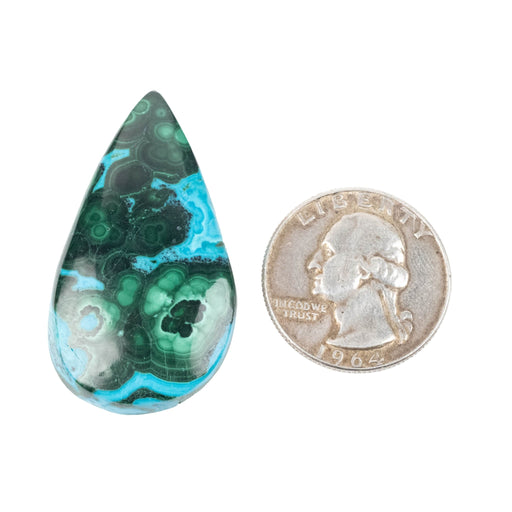 Chryscocolla + Malachite Cabochon 49.90 ct 42x23mm - InnerVision Crystals