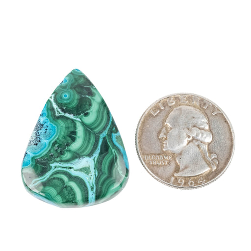 Chryscocolla + Malachite Cabochon 50.05 ct 34x25mm - InnerVision Crystals