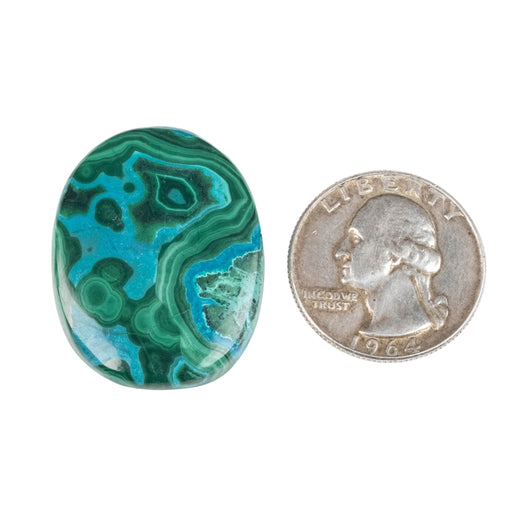 Chryscocolla + Malachite Cabochon 54 ct 33x26mm - InnerVision Crystals