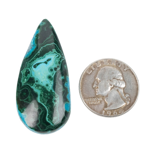 Chryscocolla + Malachite Cabochon 54.10 ct 47x21mm - InnerVision Crystals
