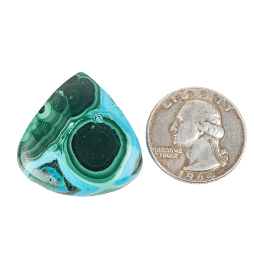 Chryscocolla + Malachite Cabochon 56.80 ct 30x29mm - InnerVision Crystals