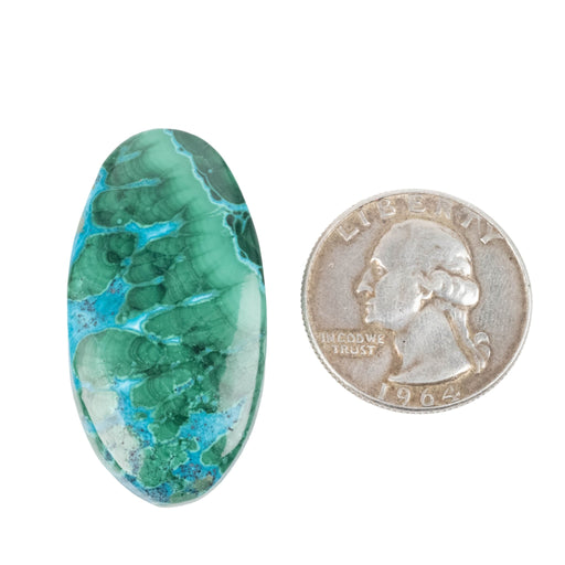 Chryscocolla + Malachite Cabochon 58.75 ct 40x21mm - InnerVision Crystals