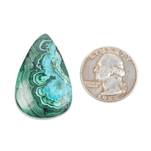 Chryscocolla + Malachite Cabochon 62.40 ct 36x23mm - InnerVision Crystals