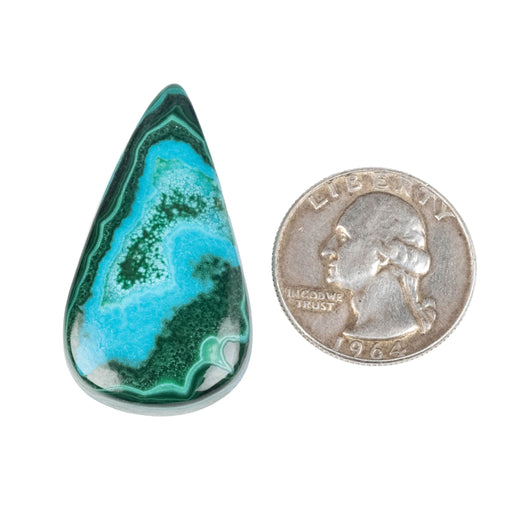Chryscocolla + Malachite Cabochon 65.60 ct 40x22mm - InnerVision Crystals