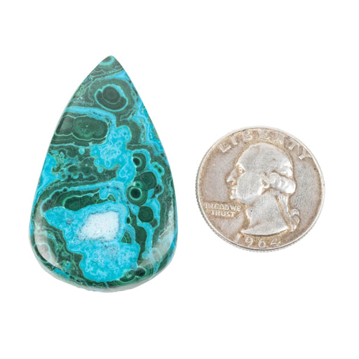 Chryscocolla + Malachite Cabochon 70.75 ct 45x27mm - InnerVision Crystals