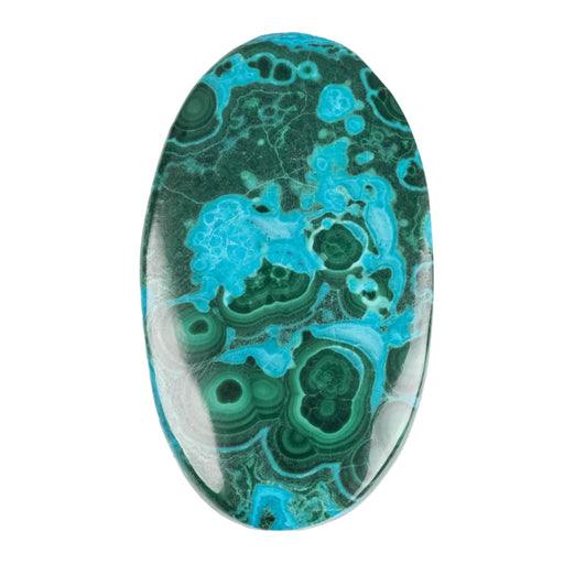 Chryscocolla + Malachite Cabochon 72.90 ct 46x27mm - InnerVision Crystals