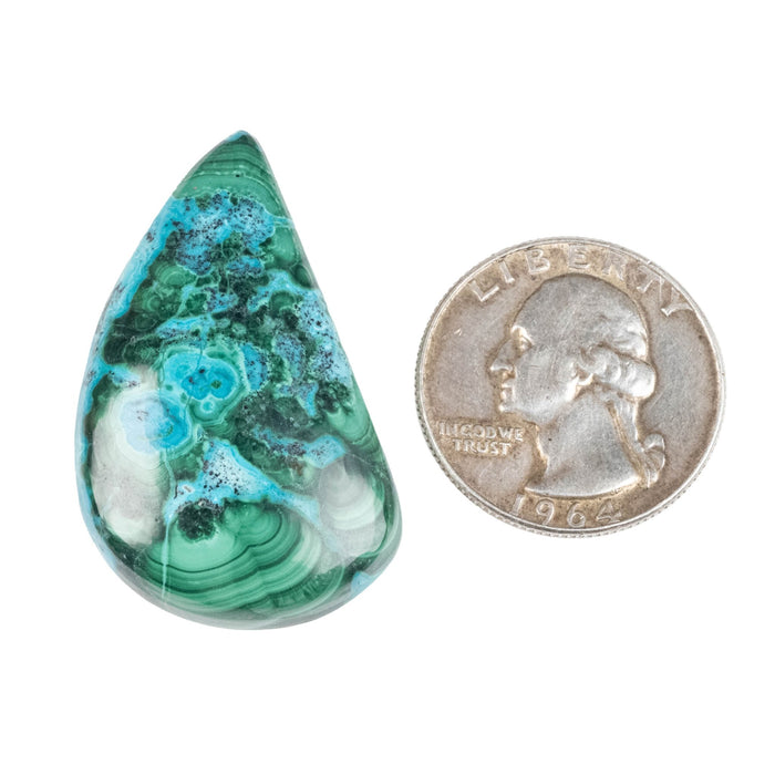 Chryscocolla + Malachite Cabochon 75.55 ct 40x23mm - InnerVision Crystals