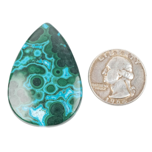 Chryscocolla + Malachite Cabochon 77.70 ct 43x30mm - InnerVision Crystals