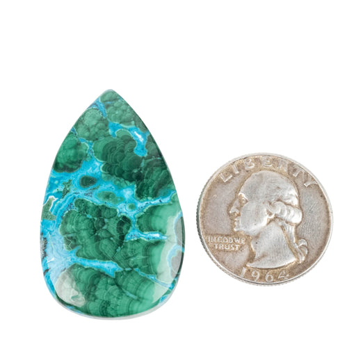 Chryscocolla + Malachite Cabochon 78.30 ct 41x25mm - InnerVision Crystals
