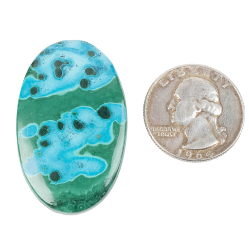 Chryscocolla + Malachite Cabochon 79.20 ct 41x26mm - InnerVision Crystals