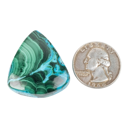 Chryscocolla + Malachite Cabochon 80.95 ct 34x30mm - InnerVision Crystals