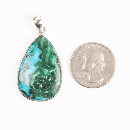 Chrysocolla + Malachite Pendant 10.93 g 46x24mm - InnerVision Crystals