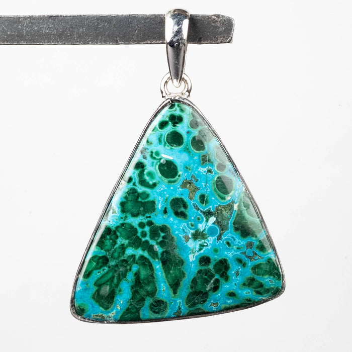 Chrysocolla + Malachite Pendant 11.28 g 42x29mm .925 Silver - InnerVision Crystals