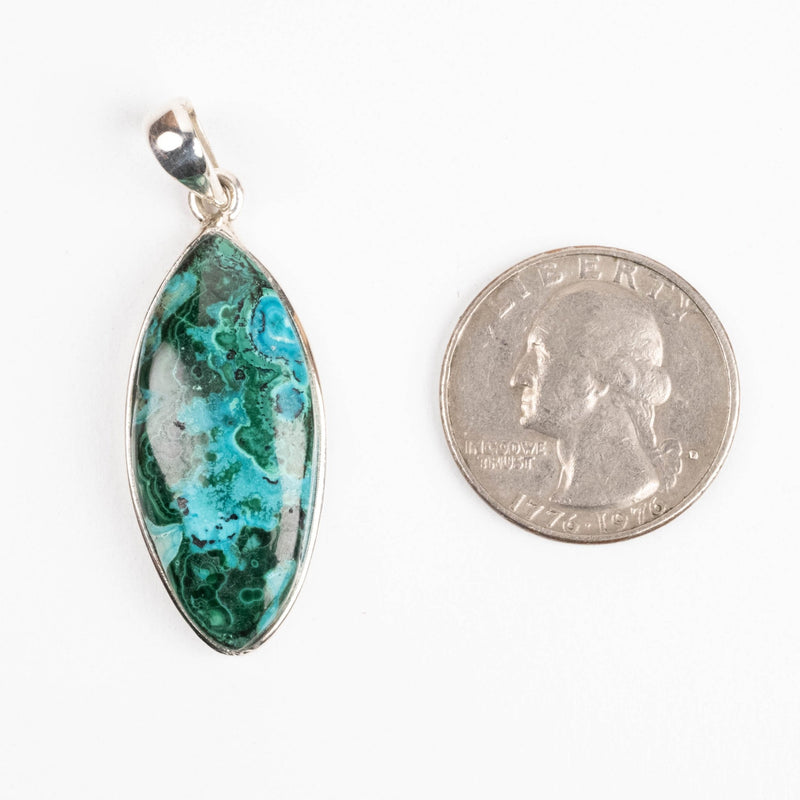 Chrysocolla + Malachite Pendant 7.31 g 45x16mm - InnerVision Crystals