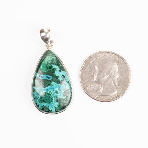 Chrysocolla + Malachite Pendant 8.83 g 42x19mm - InnerVision Crystals