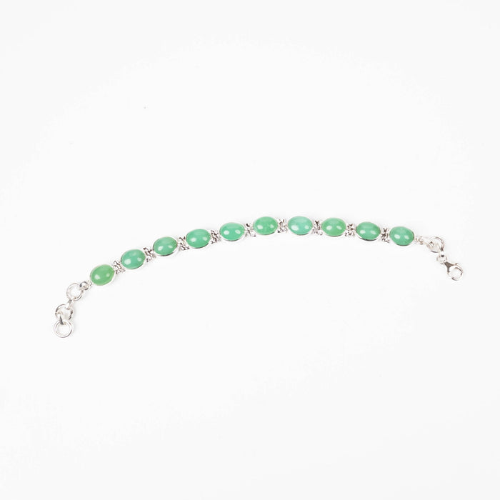 Chrysoprase Bracelet 11x9mm 7" .925 Silver - InnerVision Crystals