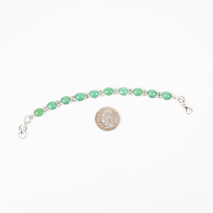 Chrysoprase Bracelet 11x9mm 7" .925 Silver - InnerVision Crystals
