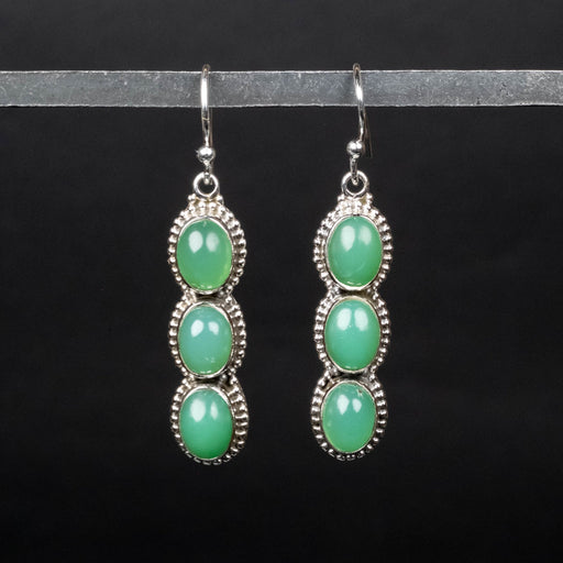 Chrysoprase Earrings 8x6mm .925 Silver - InnerVision Crystals