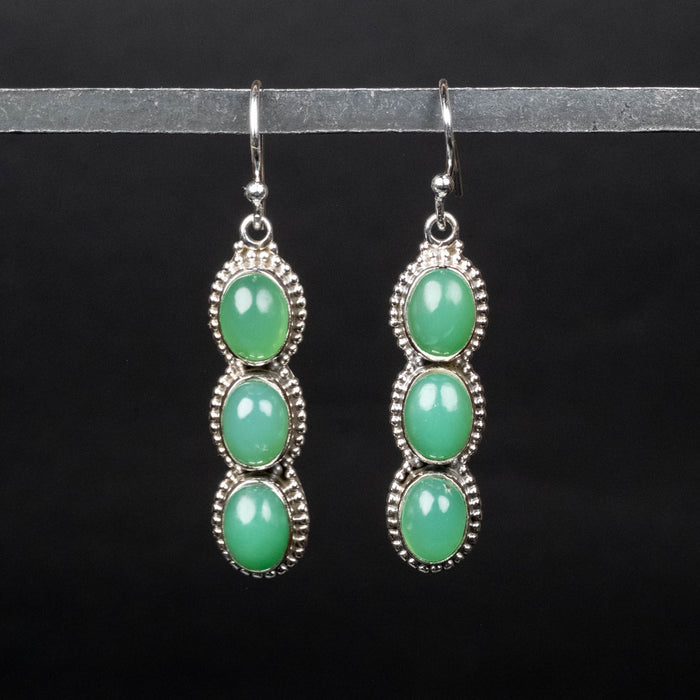 Chrysoprase Earrings 8x6mm .925 Silver - InnerVision Crystals