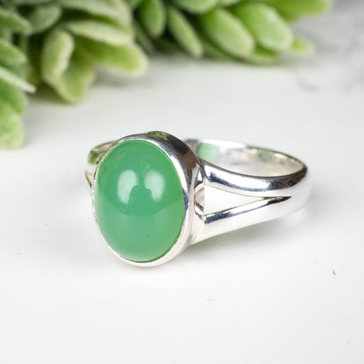 Chrysoprase Ring 10x8mm Size 8 - InnerVision Crystals