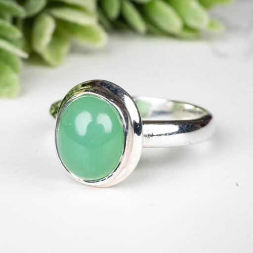 Chrysoprase Ring 10x8mm Size 8 - InnerVision Crystals