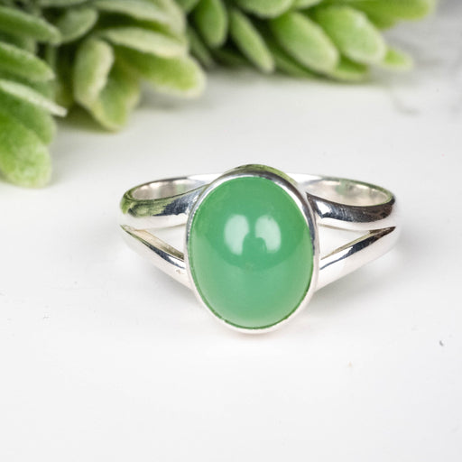 Chrysoprase Ring 10x8mm Size 8 - InnerVision Crystals