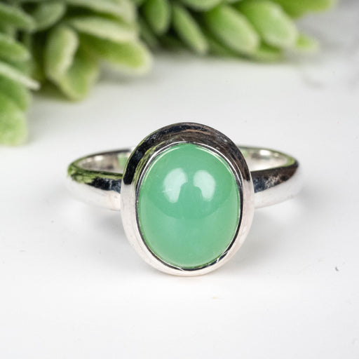 Chrysoprase Ring 10x8mm Size 8 - InnerVision Crystals