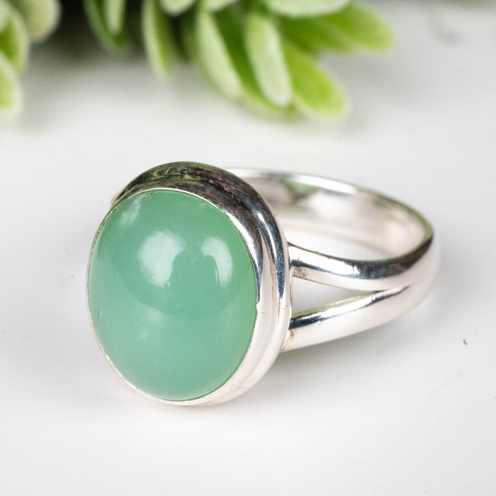 Chrysoprase Ring 11x9mm Size 7 - InnerVision Crystals