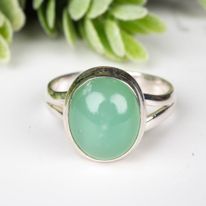 Chrysoprase Ring 11x9mm Size 7 - InnerVision Crystals