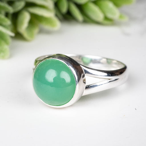 Chrysoprase Ring 9.5mm Size 8 - InnerVision Crystals