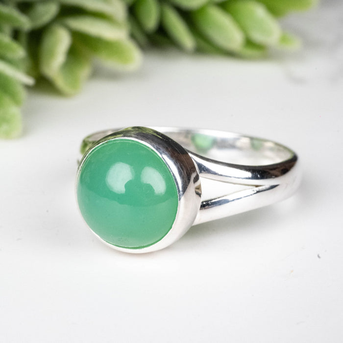 Chrysoprase Ring 9.5mm Size 8 - InnerVision Crystals