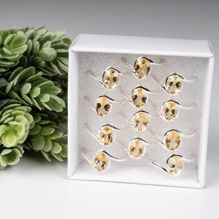 Citrine 8x6mm Ring .925 Silver - InnerVision Crystals