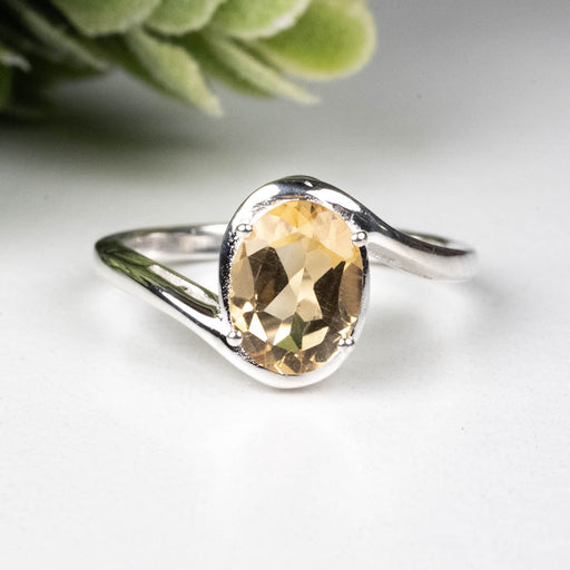 Citrine 8x6mm Ring .925 Silver - InnerVision Crystals