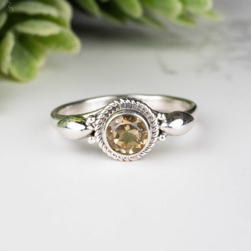 Citrine Ring 5mm Size 6 - InnerVision Crystals