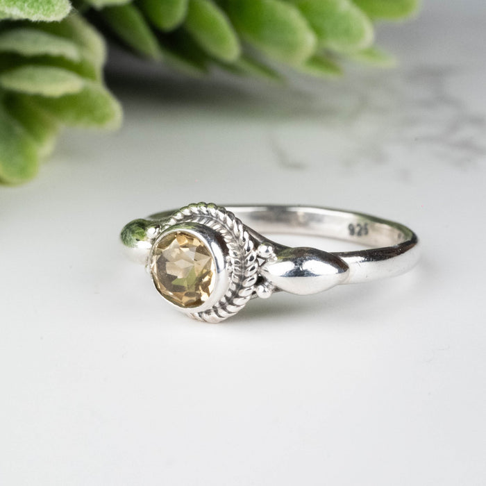 Citrine Ring 5mm Size 6 - InnerVision Crystals