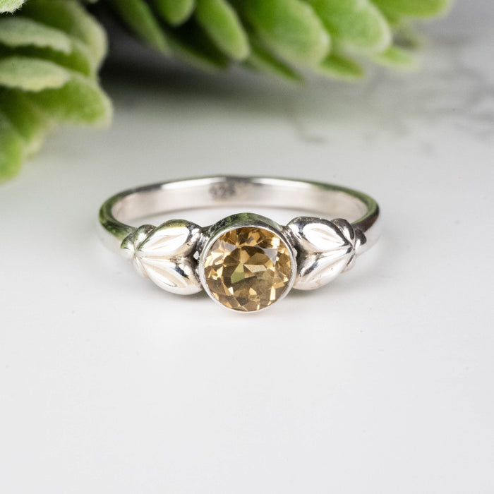Citrine Ring 5mm Size 6 - InnerVision Crystals