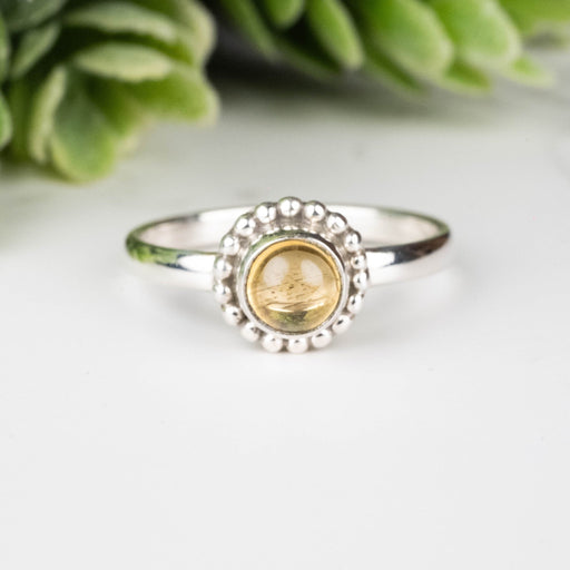 Citrine Ring 5mm Size 6 - InnerVision Crystals