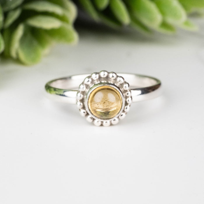 Citrine Ring 5mm Size 6 - InnerVision Crystals