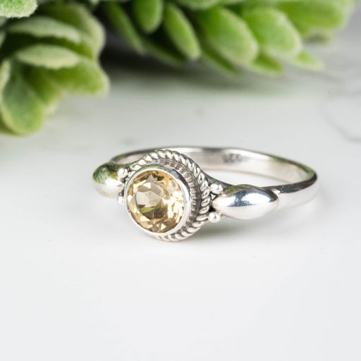 Citrine Ring 5mm Size 6 - InnerVision Crystals