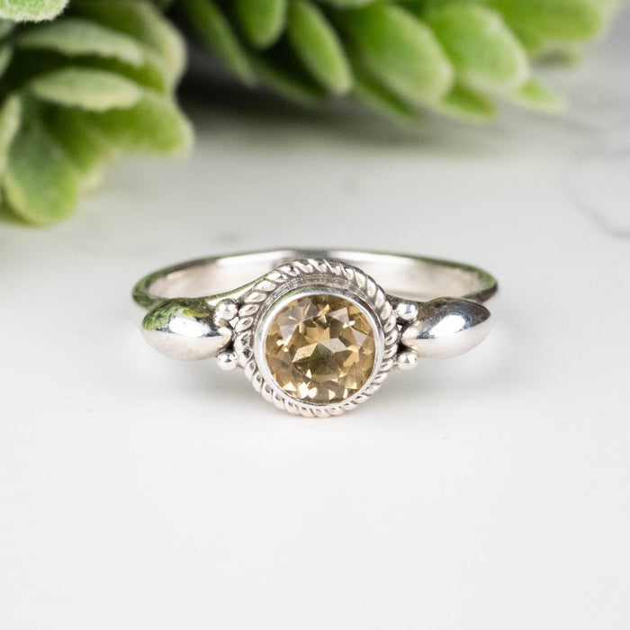 Citrine Ring 5mm Size 6 - InnerVision Crystals